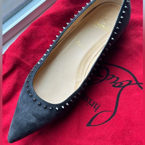 Christian Louboutin Grey Suede Anjalina Ballet Flats - Picture 11 of 11